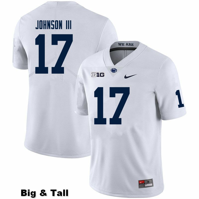 NCAA Nike Men's Penn State Nittany Lions Joseph Johnson III #17 College Football Authentic Big & Tall White Stitched Jersey FZW3698QH